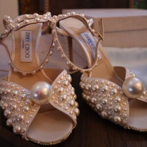 Jimmy Choo Pearl Studded Dress Shoes - Cream